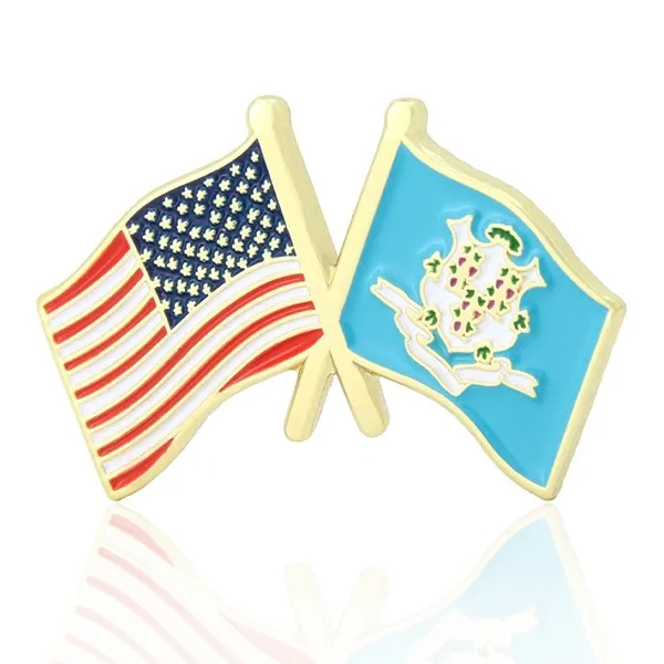 Lapel Pins, Stock States Crossed Flags - Lapel Pins, Stock States Crossed Flags - Image 7 of 50
