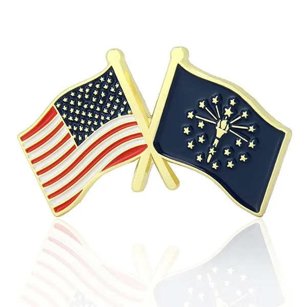 Lapel Pins, Stock States Crossed Flags - Lapel Pins, Stock States Crossed Flags - Image 14 of 50