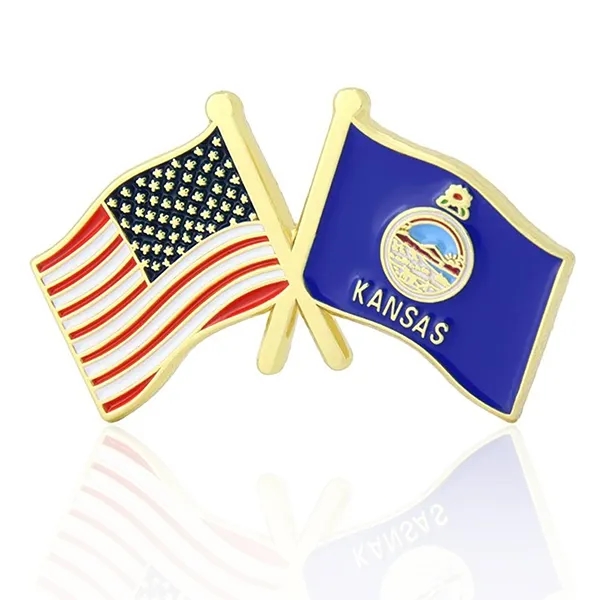 Lapel Pins, Stock States Crossed Flags - Lapel Pins, Stock States Crossed Flags - Image 16 of 50