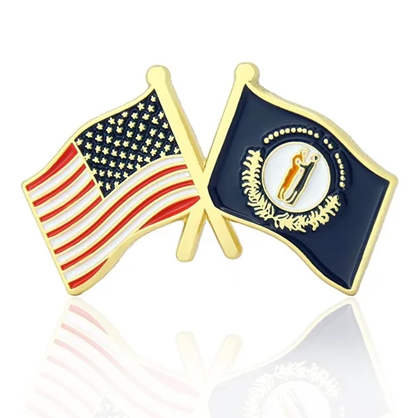 Lapel Pins, Stock States Crossed Flags - Lapel Pins, Stock States Crossed Flags - Image 17 of 50
