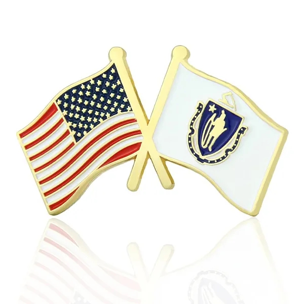 Lapel Pins, Stock States Crossed Flags - Lapel Pins, Stock States Crossed Flags - Image 21 of 50