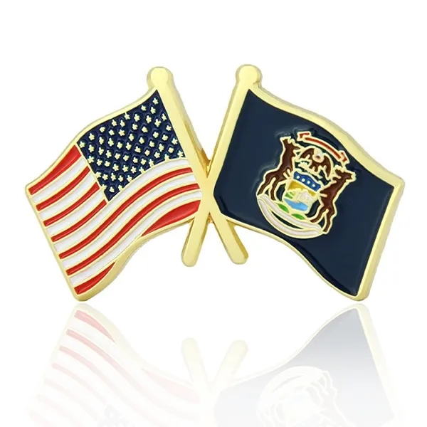 Lapel Pins, Stock States Crossed Flags - Lapel Pins, Stock States Crossed Flags - Image 22 of 50