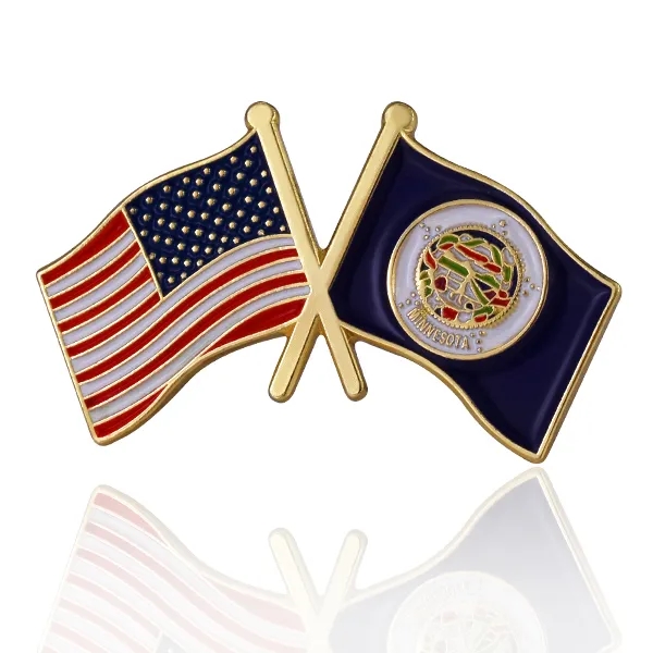 Lapel Pins, Stock States Crossed Flags - Lapel Pins, Stock States Crossed Flags - Image 23 of 50