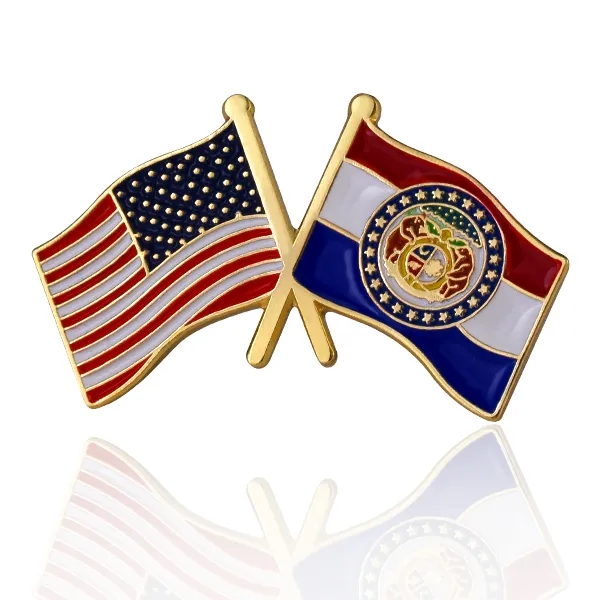 Lapel Pins, Stock States Crossed Flags - Lapel Pins, Stock States Crossed Flags - Image 25 of 50