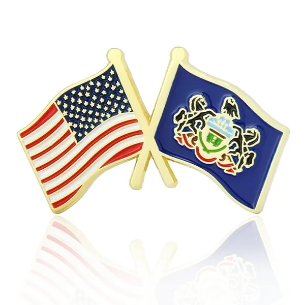 Lapel Pins, Stock States Crossed Flags - Lapel Pins, Stock States Crossed Flags - Image 38 of 50