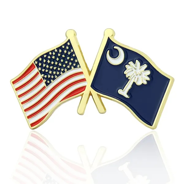 Lapel Pins, Stock States Crossed Flags - Lapel Pins, Stock States Crossed Flags - Image 40 of 50