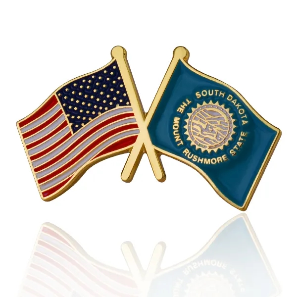 Lapel Pins, Stock States Crossed Flags - Lapel Pins, Stock States Crossed Flags - Image 41 of 50