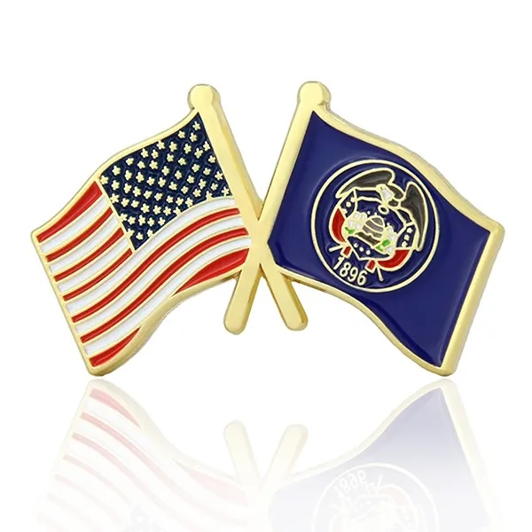 Lapel Pins, Stock States Crossed Flags - Lapel Pins, Stock States Crossed Flags - Image 44 of 50