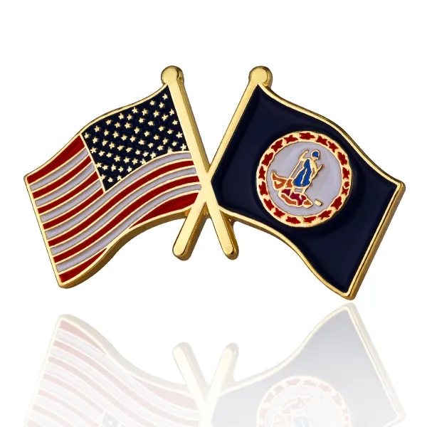 Lapel Pins, Stock States Crossed Flags - Lapel Pins, Stock States Crossed Flags - Image 46 of 50