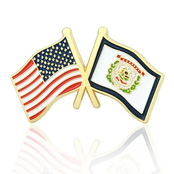 Lapel Pins, Stock States Crossed Flags - Lapel Pins, Stock States Crossed Flags - Image 48 of 50