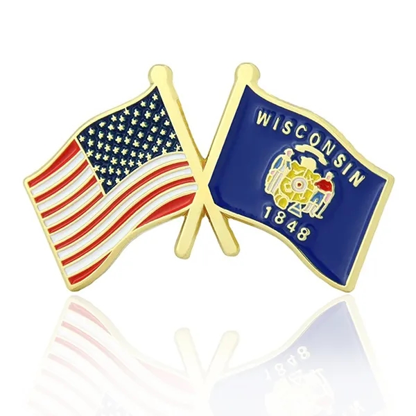 Lapel Pins, Stock States Crossed Flags - Lapel Pins, Stock States Crossed Flags - Image 49 of 50