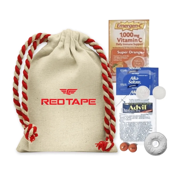 Red Drawstring Hangover Bag - Red Drawstring Hangover Bag - Image 0 of 5