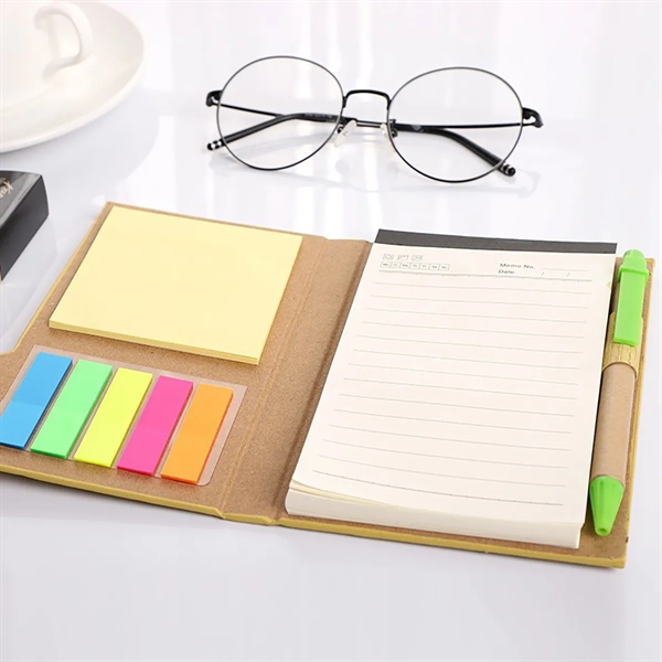 Customizable Woodgrain Notebook with Sticky Notes And Flags - Customizable Woodgrain Notebook with Sticky Notes And Flags - Image 1 of 3