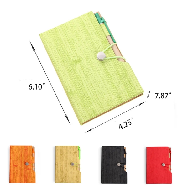 Customizable Woodgrain Notebook with Sticky Notes And Flags - Customizable Woodgrain Notebook with Sticky Notes And Flags - Image 2 of 3