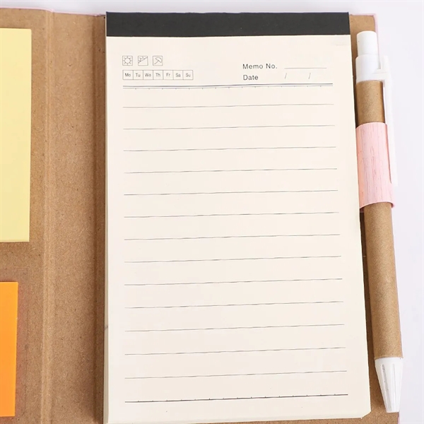 Customizable Woodgrain Notebook with Sticky Notes And Flags - Customizable Woodgrain Notebook with Sticky Notes And Flags - Image 3 of 3