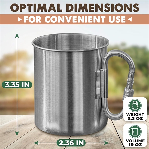 Stainless Steel Mug With Carabiner Hook - Stainless Steel Mug With Carabiner Hook - Image 1 of 4