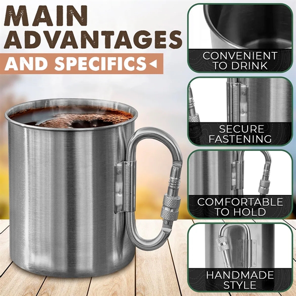 Stainless Steel Mug With Carabiner Hook - Stainless Steel Mug With Carabiner Hook - Image 2 of 4