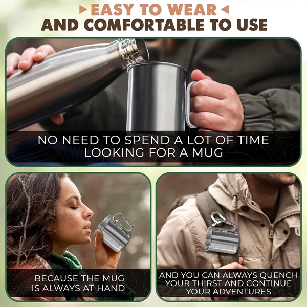 Stainless Steel Mug With Carabiner Hook - Stainless Steel Mug With Carabiner Hook - Image 4 of 4