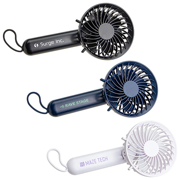 RECHARGEABLE HAND FAN W/ CARABINER - RECHARGEABLE HAND FAN W/ CARABINER - Image 0 of 3