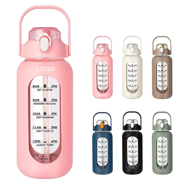 32oz Motivational Glass Water Bottle with Straw Handle - 32oz Motivational Glass Water Bottle with Straw Handle - Image 0 of 4