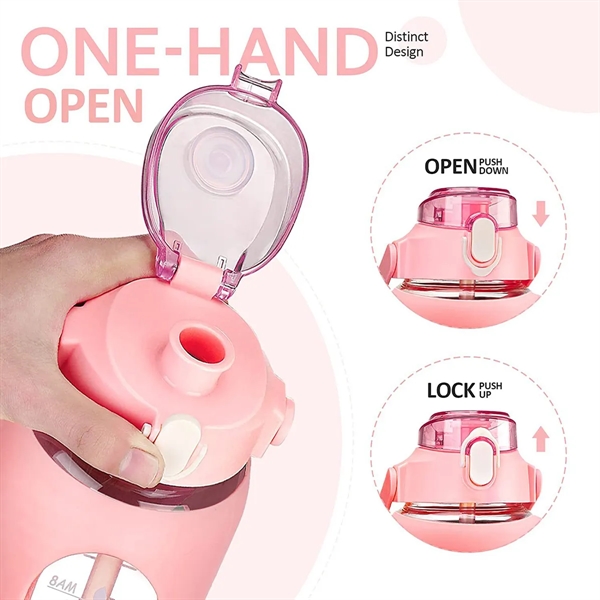 32oz Motivational Glass Water Bottle with Straw Handle - 32oz Motivational Glass Water Bottle with Straw Handle - Image 1 of 4