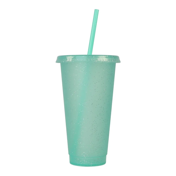 24oz Tumbler with Straw &Lid Reusable Plastic Cups For Party - 24oz Tumbler with Straw &Lid Reusable Plastic Cups For Party - Image 8 of 12