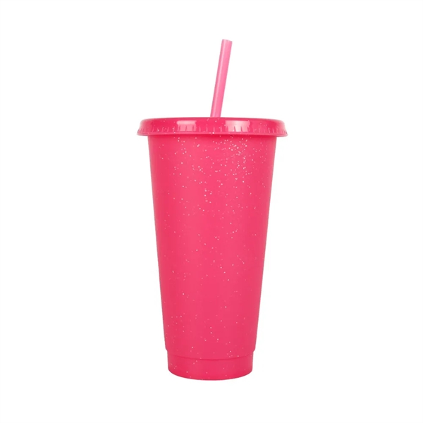 24oz Tumbler with Straw &Lid Reusable Plastic Cups For Party - 24oz Tumbler with Straw &Lid Reusable Plastic Cups For Party - Image 9 of 12