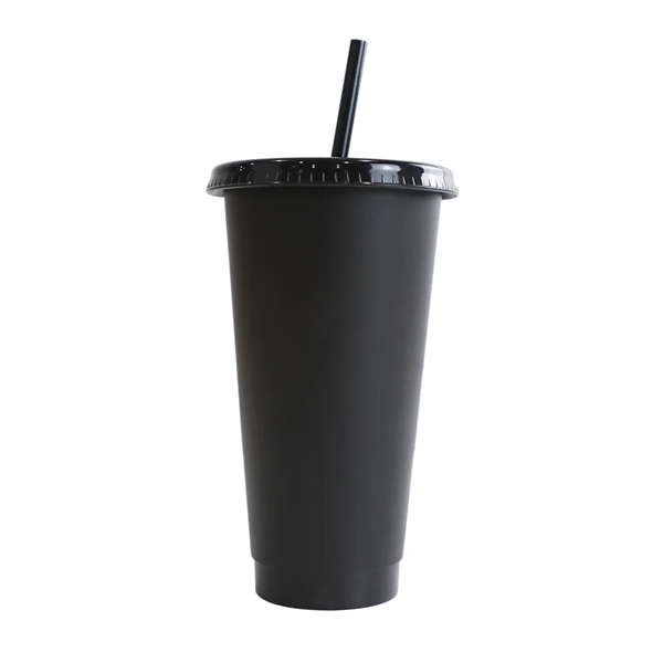 24oz Tumbler with Straw &Lid Reusable Plastic Cups For Party - 24oz Tumbler with Straw &Lid Reusable Plastic Cups For Party - Image 3 of 12