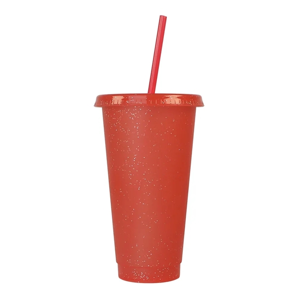 24oz Tumbler with Straw &Lid Reusable Plastic Cups For Party - 24oz Tumbler with Straw &Lid Reusable Plastic Cups For Party - Image 5 of 12