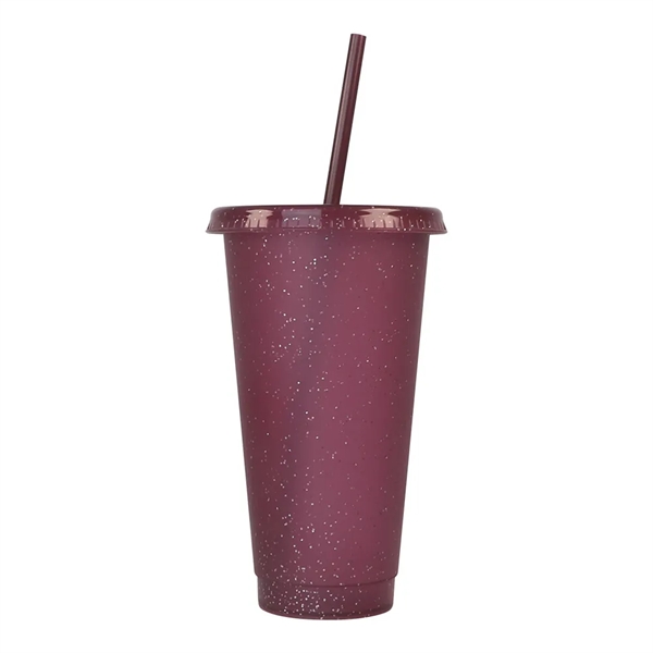 24oz Tumbler with Straw &Lid Reusable Plastic Cups For Party - 24oz Tumbler with Straw &Lid Reusable Plastic Cups For Party - Image 6 of 12
