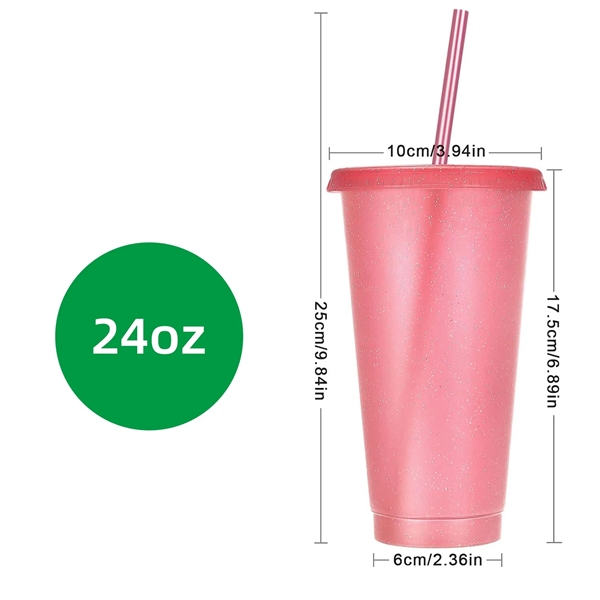 24oz Tumbler with Straw &Lid Reusable Plastic Cups For Party - 24oz Tumbler with Straw &Lid Reusable Plastic Cups For Party - Image 1 of 12