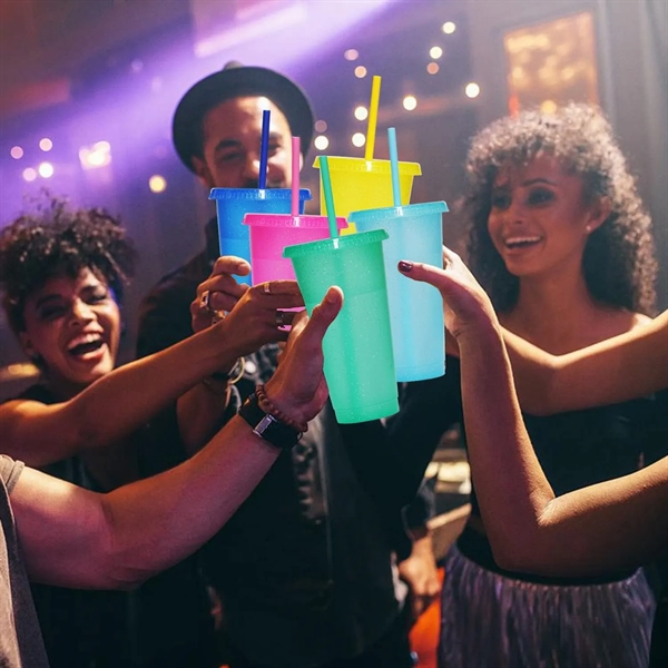 24oz Tumbler with Straw &Lid Reusable Plastic Cups For Party - 24oz Tumbler with Straw &Lid Reusable Plastic Cups For Party - Image 2 of 12