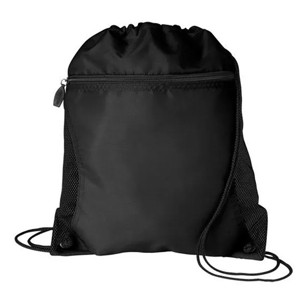 Mesh Pocket Drawstring Backpack 210D - Mesh Pocket Drawstring Backpack 210D - Image 1 of 6