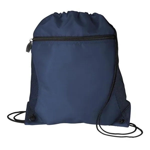 Mesh Pocket Drawstring Backpack 210D - Mesh Pocket Drawstring Backpack 210D - Image 3 of 6