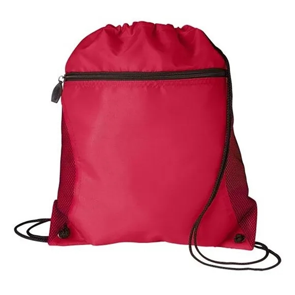 Mesh Pocket Drawstring Backpack 210D - Mesh Pocket Drawstring Backpack 210D - Image 4 of 6