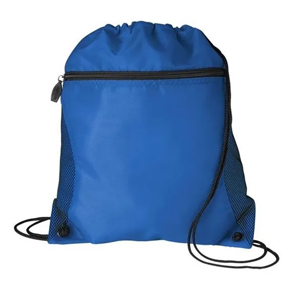 Mesh Pocket Drawstring Backpack 210D - Mesh Pocket Drawstring Backpack 210D - Image 5 of 6