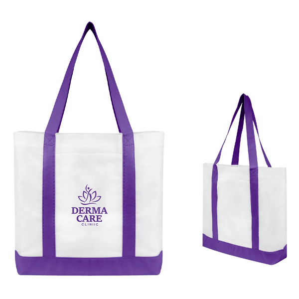 Non-Woven Tote Bag With Trim Colors - Non-Woven Tote Bag With Trim Colors - Image 4 of 18