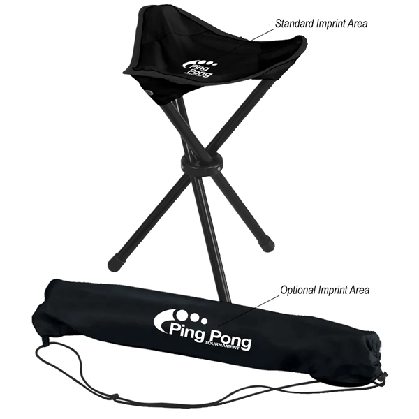 Folding Tripod rPET Stool With Carrying Bag