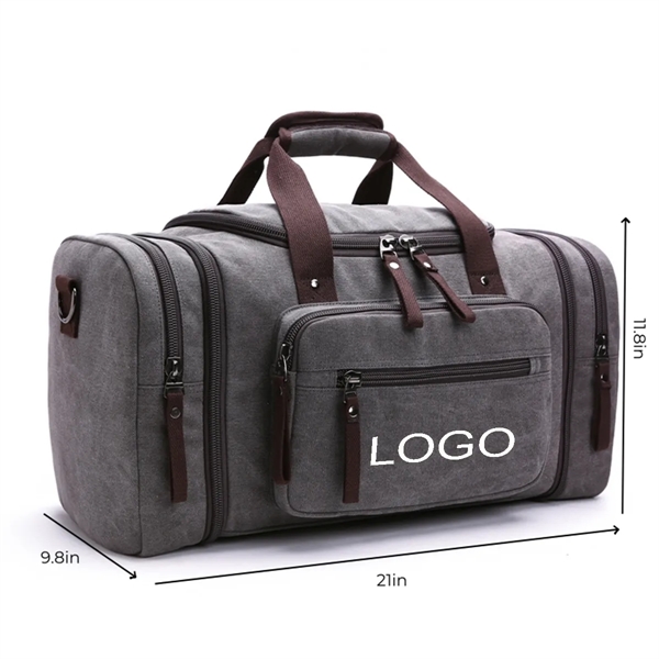 Canvas Duffle Bag for Travel Overnight Weekender - Canvas Duffle Bag for Travel Overnight Weekender - Image 1 of 6