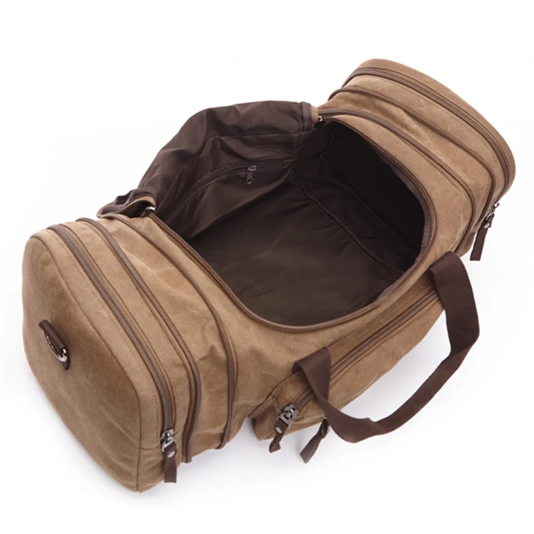 Canvas Duffle Bag for Travel Overnight Weekender - Canvas Duffle Bag for Travel Overnight Weekender - Image 3 of 6