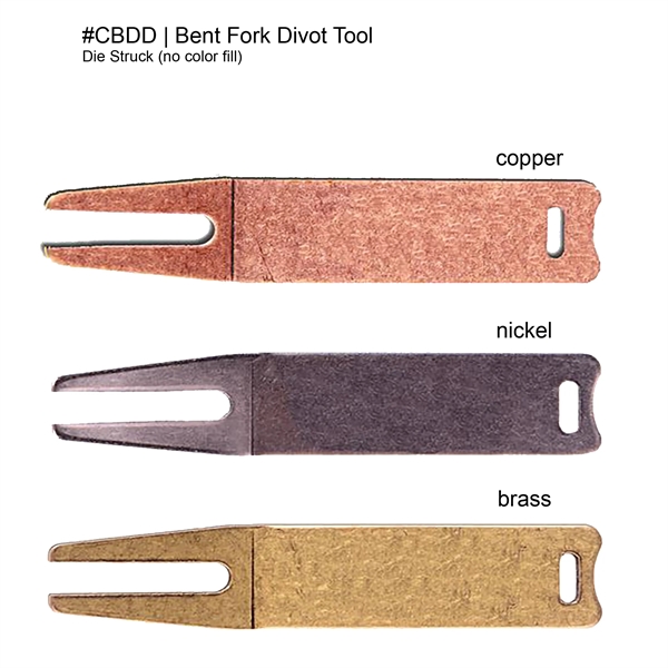 Classic Bent Fork Divot Tool with Die Struck Imprint - Classic Bent Fork Divot Tool with Die Struck Imprint - Image 1 of 7