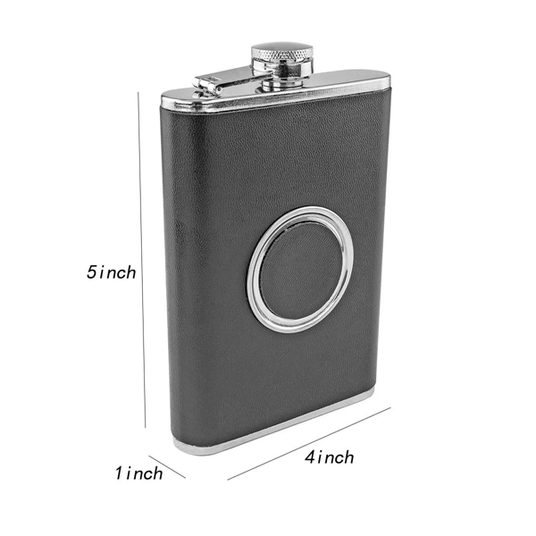 8oz Portable Hip Flask with Built In  Collapsible Shot Glass - 8oz Portable Hip Flask with Built In  Collapsible Shot Glass - Image 1 of 5