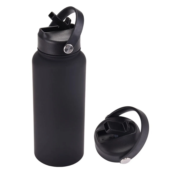 32 Oz Insulated Stainless Steel Water Bottle with Straw - 32 Oz Insulated Stainless Steel Water Bottle with Straw - Image 4 of 4