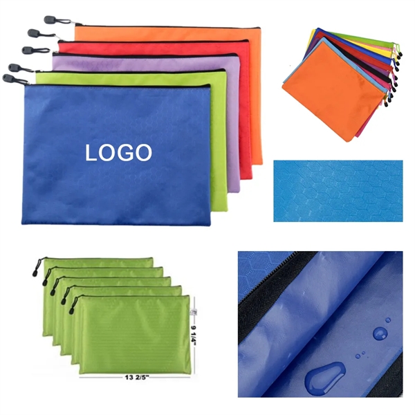 13.4 " x 9.4 " Waterproof Document Bag With Zipper - 13.4 " x 9.4 " Waterproof Document Bag With Zipper - Image 0 of 2