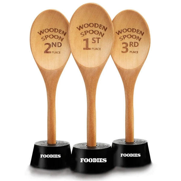 Laser Engraved Wooden Spoon with silicone Trophy Base - Laser Engraved Wooden Spoon with silicone Trophy Base - Image 0 of 3