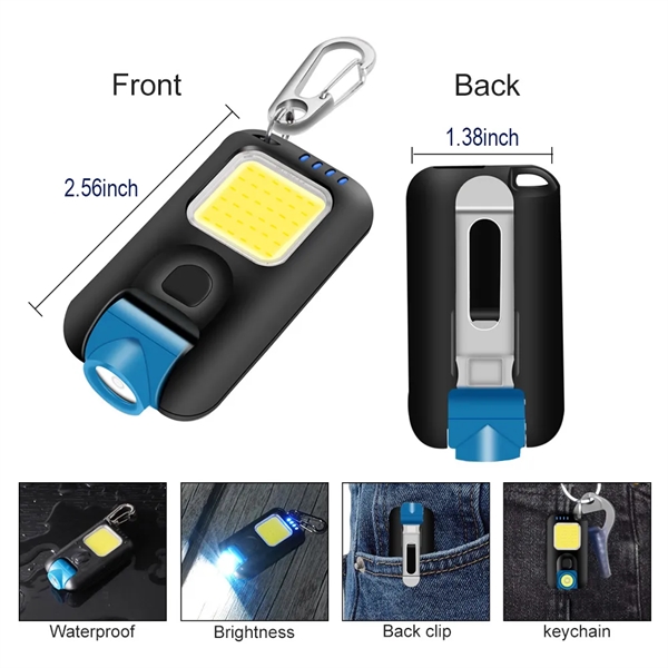 Rechargeable COB Keychain Flashlights - Rechargeable COB Keychain Flashlights - Image 1 of 3
