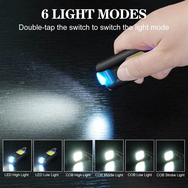 Rechargeable COB Keychain Flashlights - Rechargeable COB Keychain Flashlights - Image 2 of 3