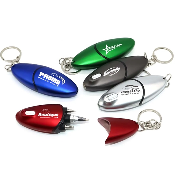 Multitool Ballpoint LED Light Pen Keychain With Screwdriver - Multitool Ballpoint LED Light Pen Keychain With Screwdriver - Image 0 of 3