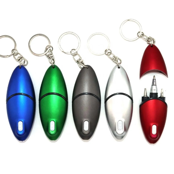 Multitool Ballpoint LED Light Pen Keychain With Screwdriver - Multitool Ballpoint LED Light Pen Keychain With Screwdriver - Image 1 of 3