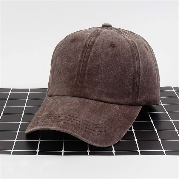 Washed Distressed Cap Twill Cotton Baseball Vintage Dad Hat - Washed Distressed Cap Twill Cotton Baseball Vintage Dad Hat - Image 3 of 4